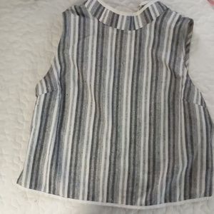 Striped tank top with mock neck